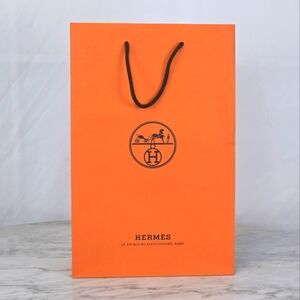 Small Hermès Orange Shopping Bag